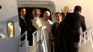 In a statement released Wednesday, Alitalia said one of its crews plus those on "other aircraft" in the area "noticed a laser light from the ground" as the pontiff's plane prepared to touch down in Mexico City.