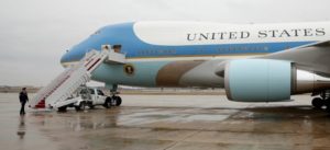 Air Force One sits ready for boarding on the tarmac at Joint Base Andrews in Washington U.S. December 6, 2016, the same morning that U.S. President-elect Donald Trump urged the government to cancel purchase of Boeing's new Air Force One plane saying it was "ridiculous" and too expensive. REUTERS/Kevin Lamarque